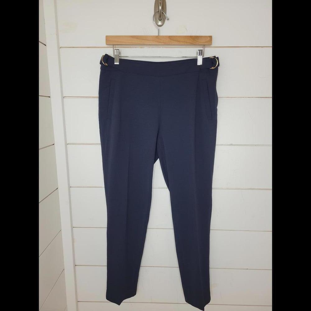 H&M size 8 navy blue tapered and cropped dress pants